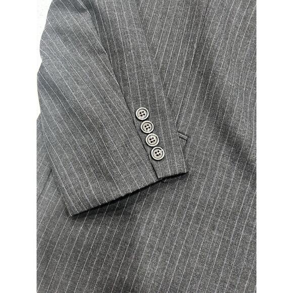 Ralph Lauren Chaps Blazer Sport 100% Wool Jacket Mens 43R Pinstripe Gray150 - Picture 4 of 15